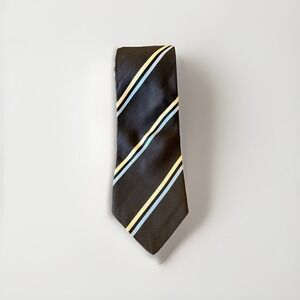 Sulka Tie Mens Blue Stripe 100% Silk Classic Pointed Woven Neckwear Necktie